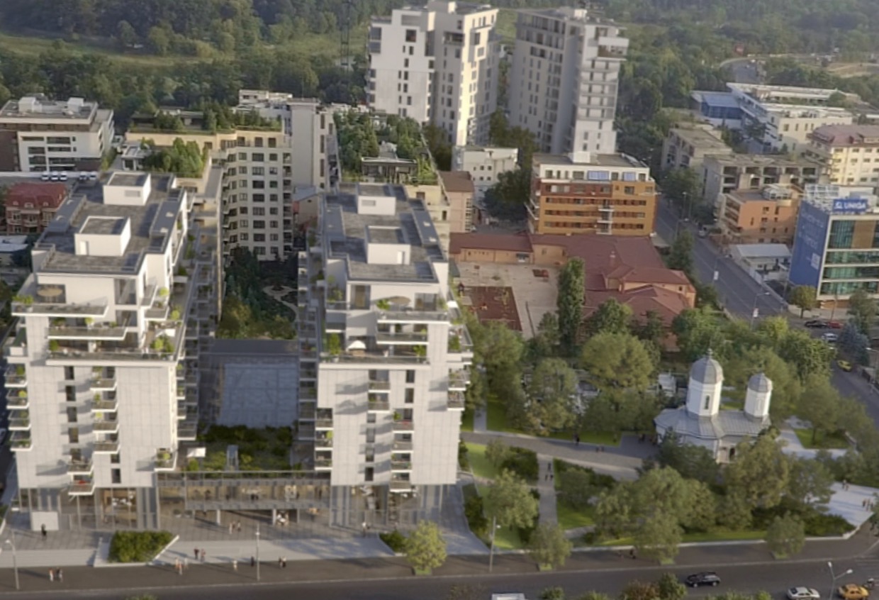 One Herăstrău Plaza’s Park, an Urban Green Corner