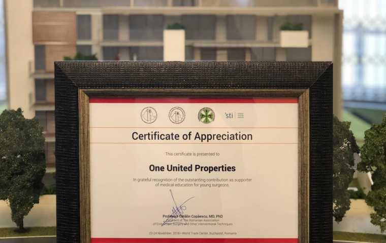 One United Properties to receive the ARCE Certificate of Appreciation