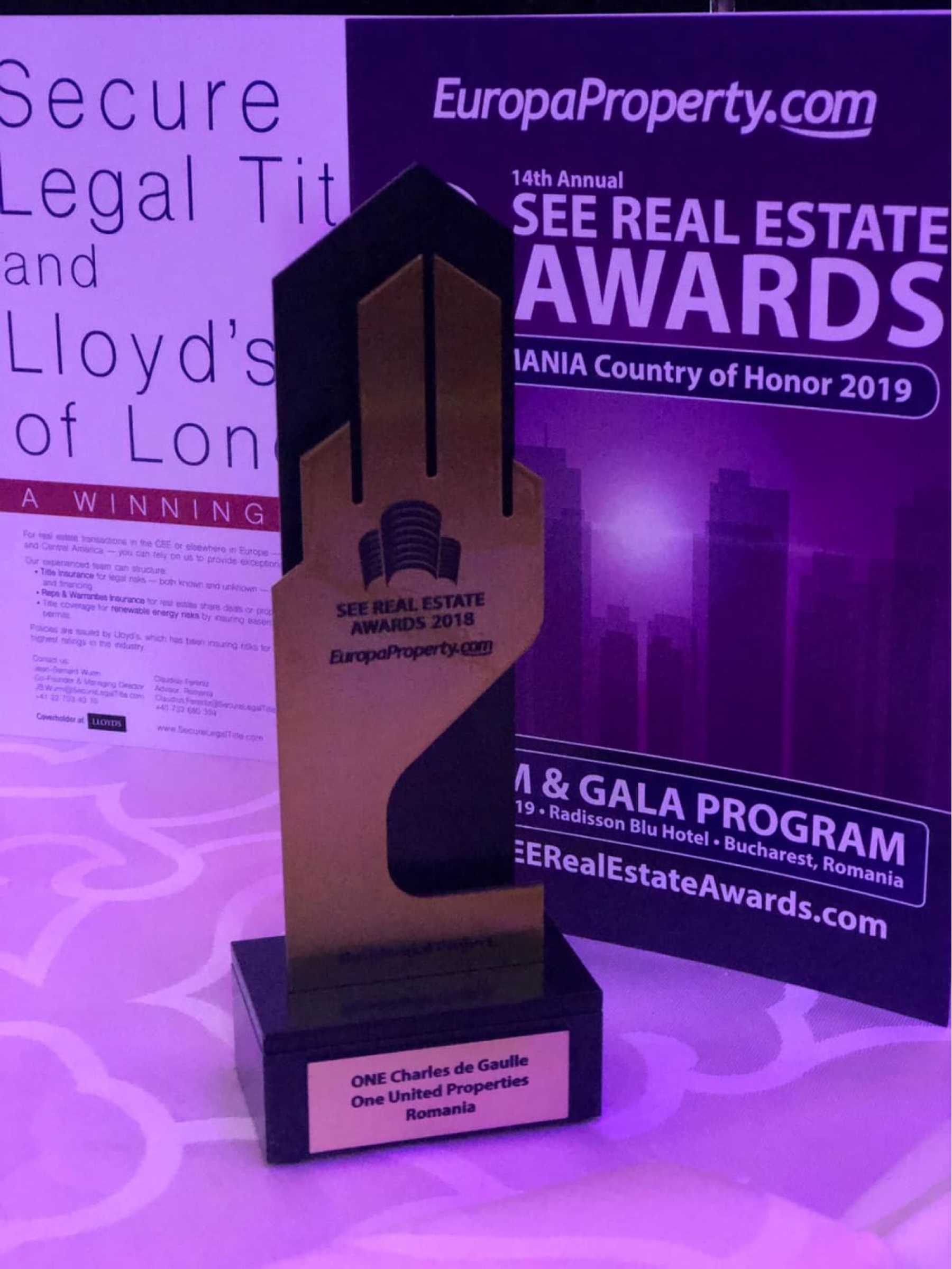 One Charles de Gaulle was awarded Residential Project of the Year at Europa Property SEE Real Estate Awards Gala