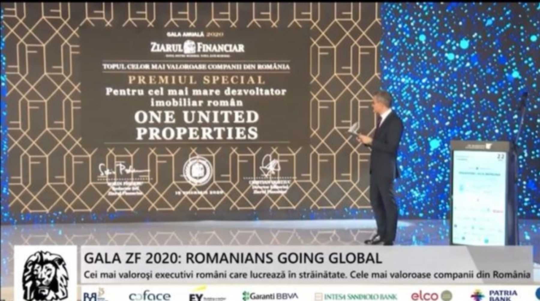 One United Properties awarded at ZF Gala – the leading real estate developer in Romania