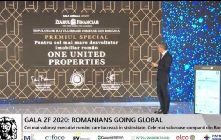 One United Properties awarded at ZF Gala – the leading real estate developer in Romania