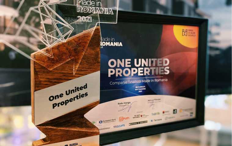 One United Properties was awarded at Made in Romania gala by Bucharest Stock Exchange (BVB).