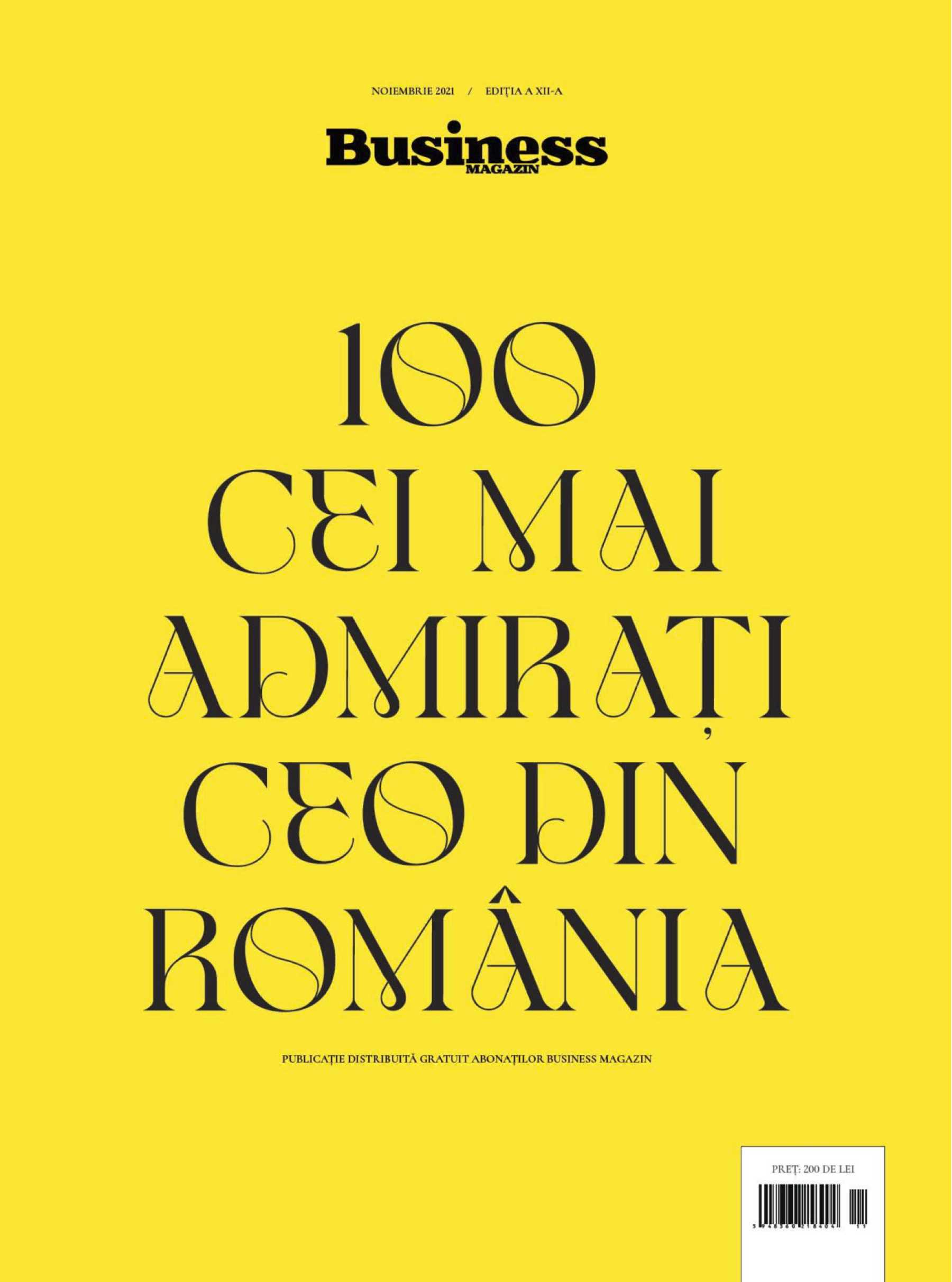 Victor Căpitanu, voted in Business Magazin "100 most admired CEOs in Romania" catalogue