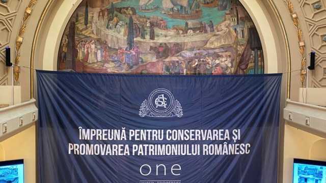 Restaurarea picturii murale din Aula Academiei de Studii Economice a fost finalizată cu sprijinul One United Properties