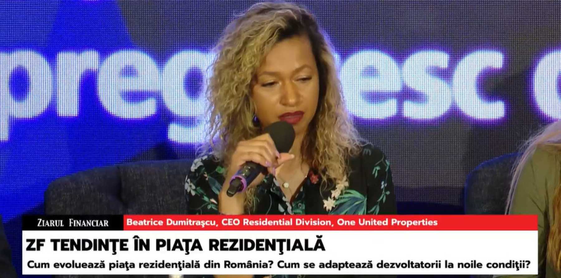 Beatrice Dumitrașcu, CEO Residential Division One United Properties, speaker în cadrul conferinței ZF „Tendințe în piața rezidențială”