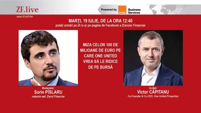 Victor Căpitanu, cofondator şi co-CEO al One United Properties, interviu pentru ZF Live