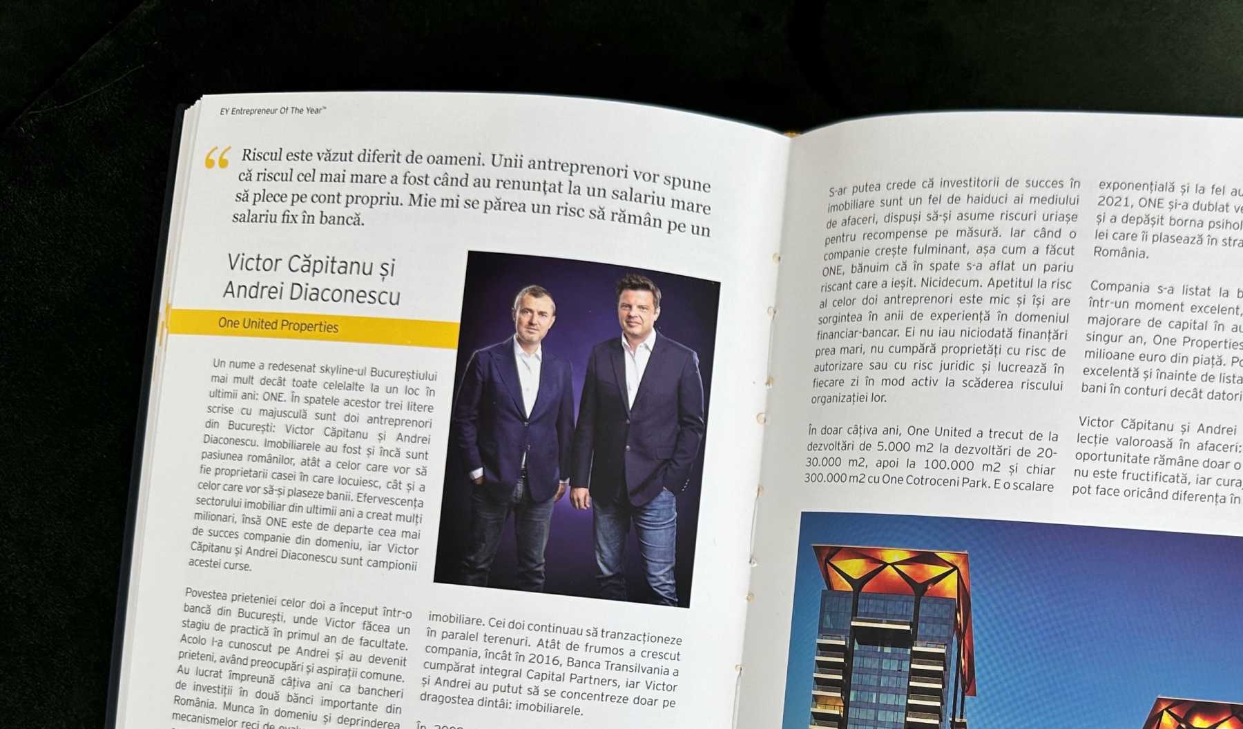 Fondatorii One United Properties incluși în EY Cartea antreprenorilor