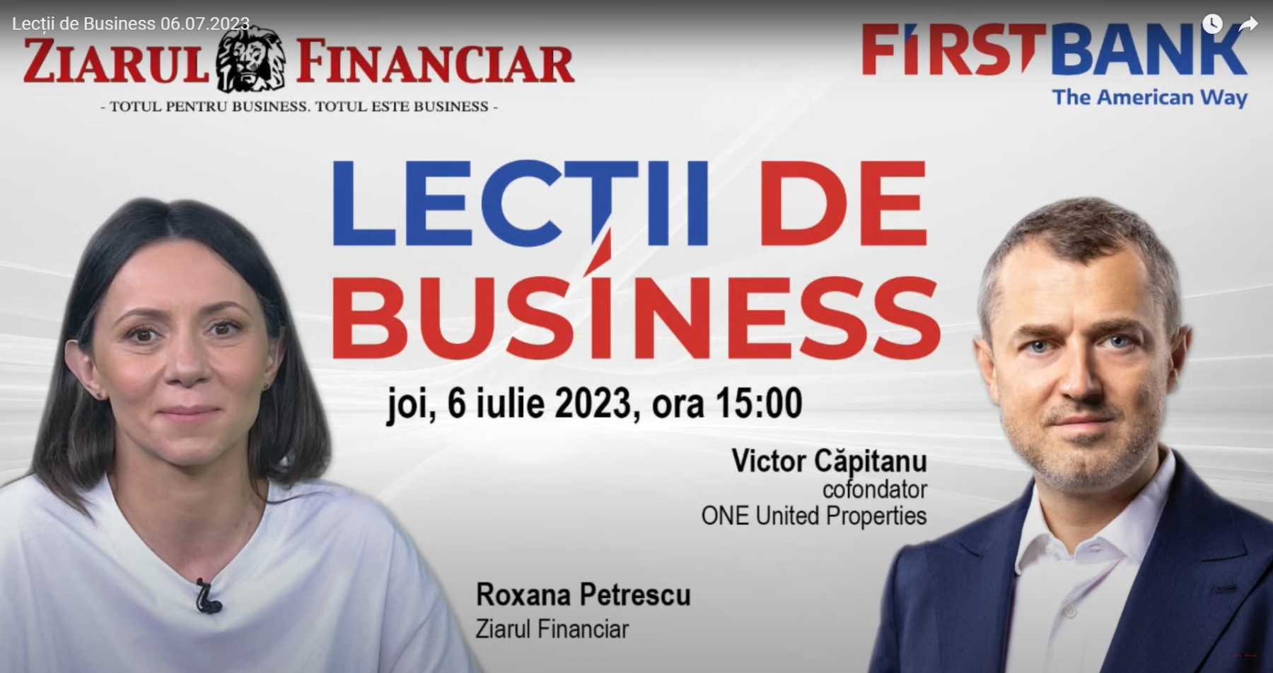 Victor Căpitanu, la ZF Lecții de Business