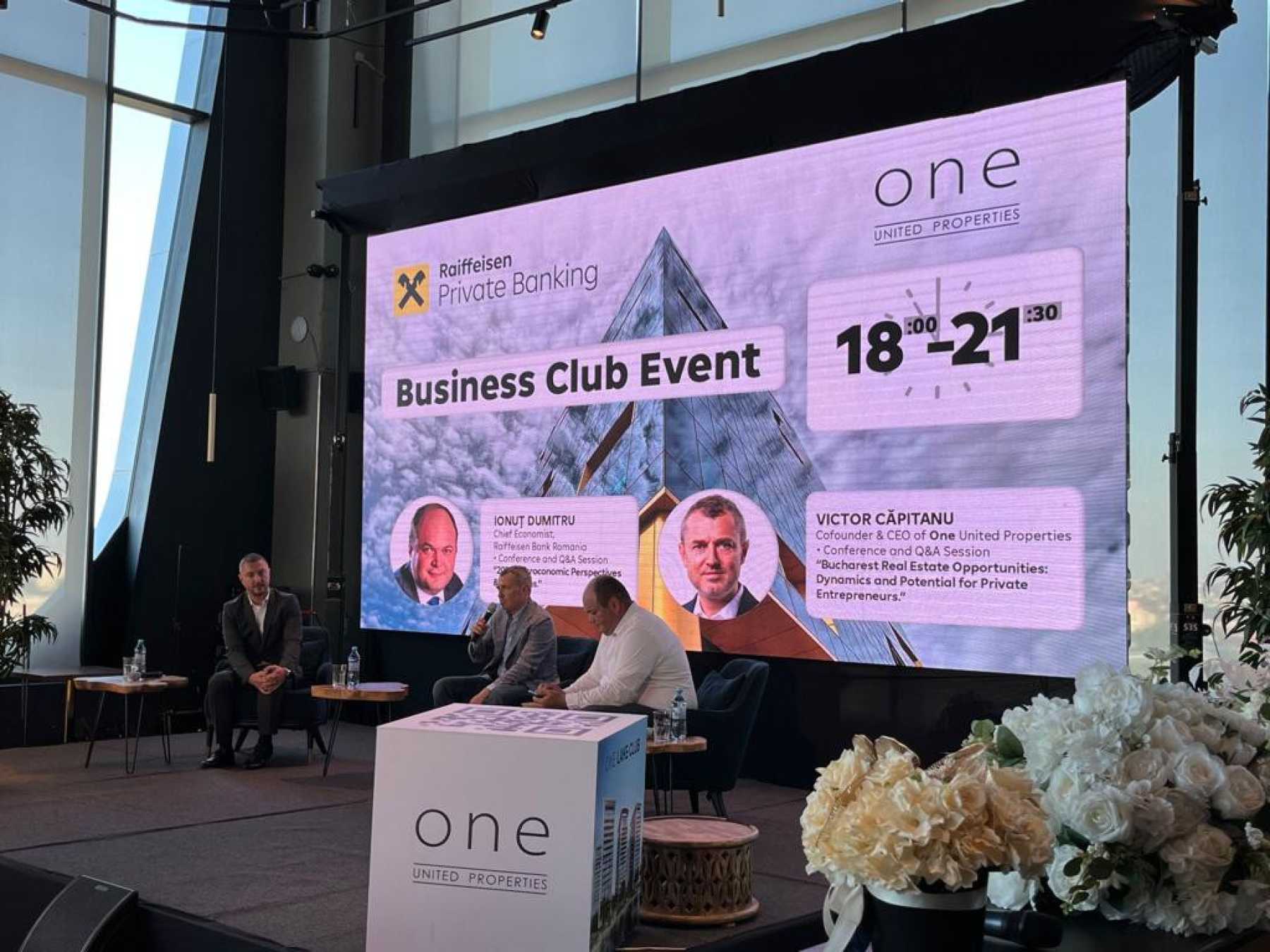 ONE Tower - Locul de întâlnire pentru oamenii de afaceri de top în cadrul primului Business Club Evening organizat de Raifeissen Bank