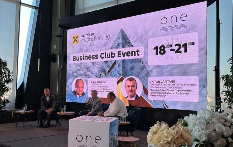 ONE Tower - Locul de întâlnire pentru oamenii de afaceri de top în cadrul primului Business Club Evening organizat de Raifeissen Bank