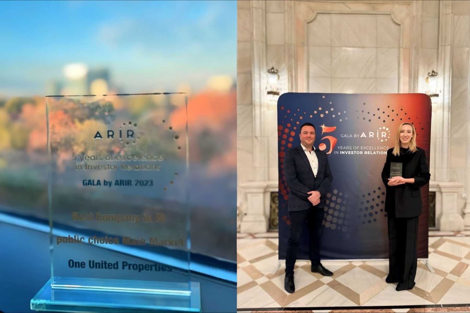 One United Properties, the award for ”Best Company in Investor Relations Activity - Main Market” at the ARIR Gala
