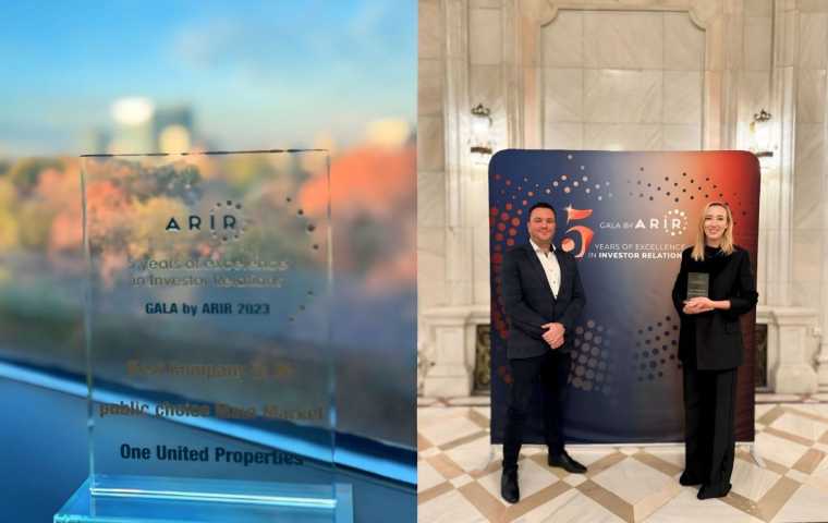 One United Properties, the award for ”Best Company in Investor Relations Activity - Main Market” at the ARIR Gala