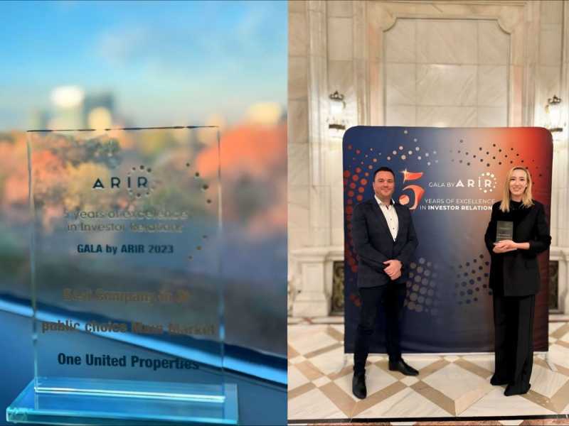One United Properties, the award for ”Best Company in Investor Relations Activity - Main Market” at the ARIR Gala