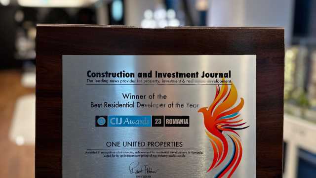 One United Properties primește distincția Cel mai bun dezvoltator imobiliar al anului