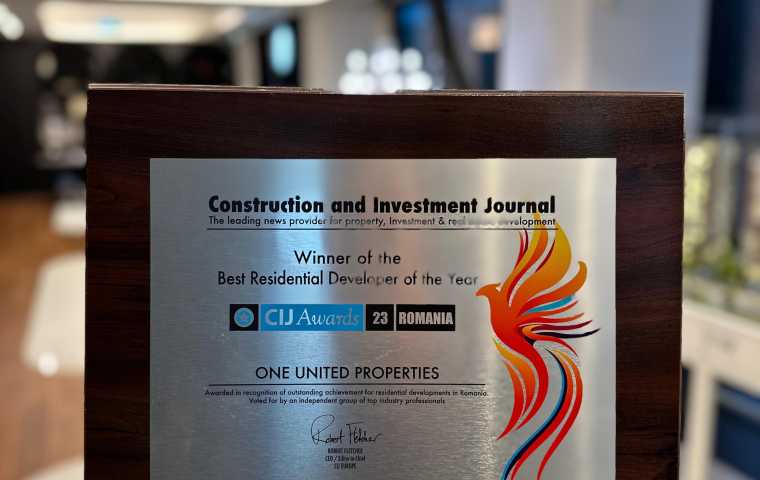 One United Properties primește distincția Cel mai bun dezvoltator imobiliar al anului