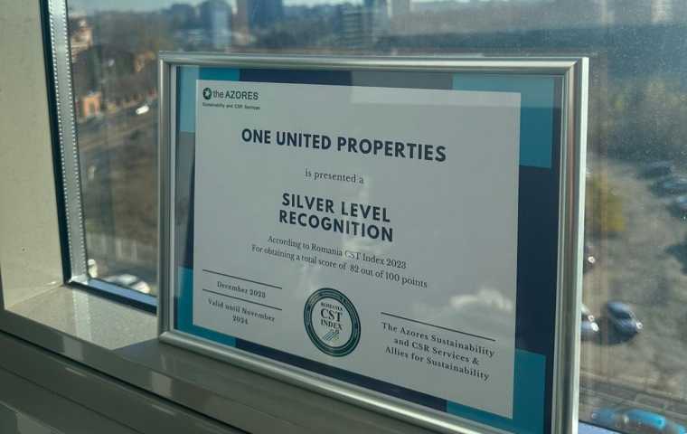 One United Properties, pe lista companiilor din România cu cel mai înalt scor al sustenabilității