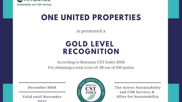 One United Properties awarded gold recognition in Romania CST Index 2024